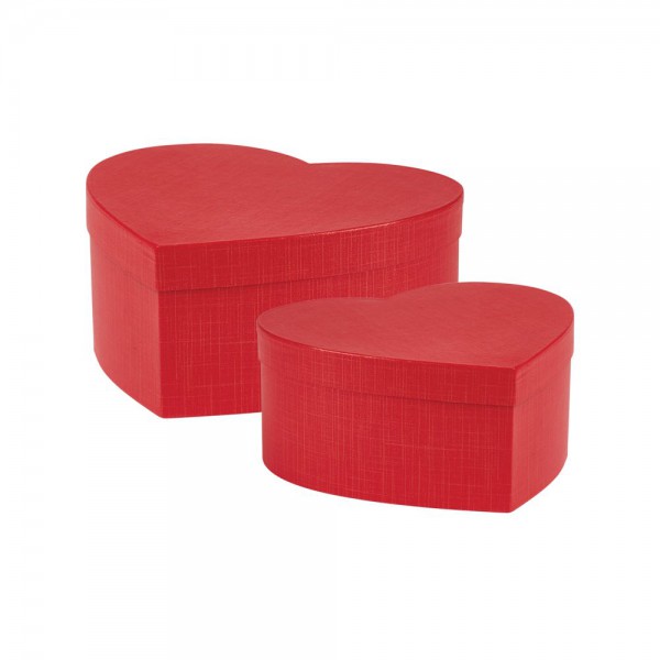Dekorativne škatle- Ruby Srce  Rdeči rob-2x box/set