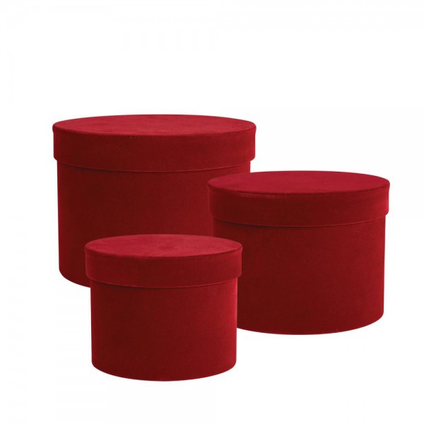 Dekorativne škatle Velur Burgu SO3-RD HAT-3x box/set; 6x1
