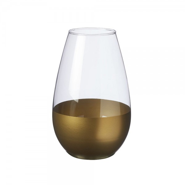 OASIS® Steklena vaza Isla Dipped 23,5cm x 15cm zlata