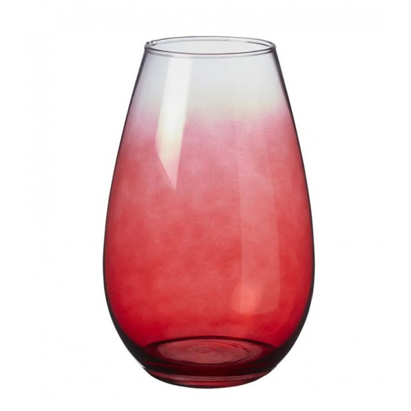 OASIS® Steklena vaza Isla Ombre 23,5cm x 15cm rdeča