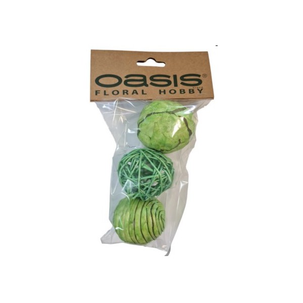 OASIS® Dekorativne kroglice  Zelene / fi 6cm / 3 kos
