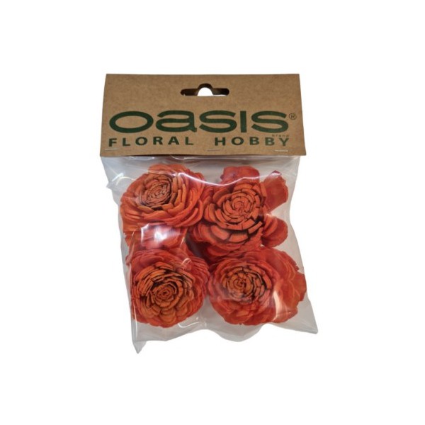 OASIS® Dekorativni cvet Oranžen / 4  kos